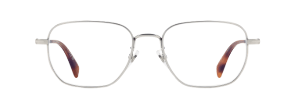 Hugo Boss Round Optical Frames in Black Steel with Striped Hinge