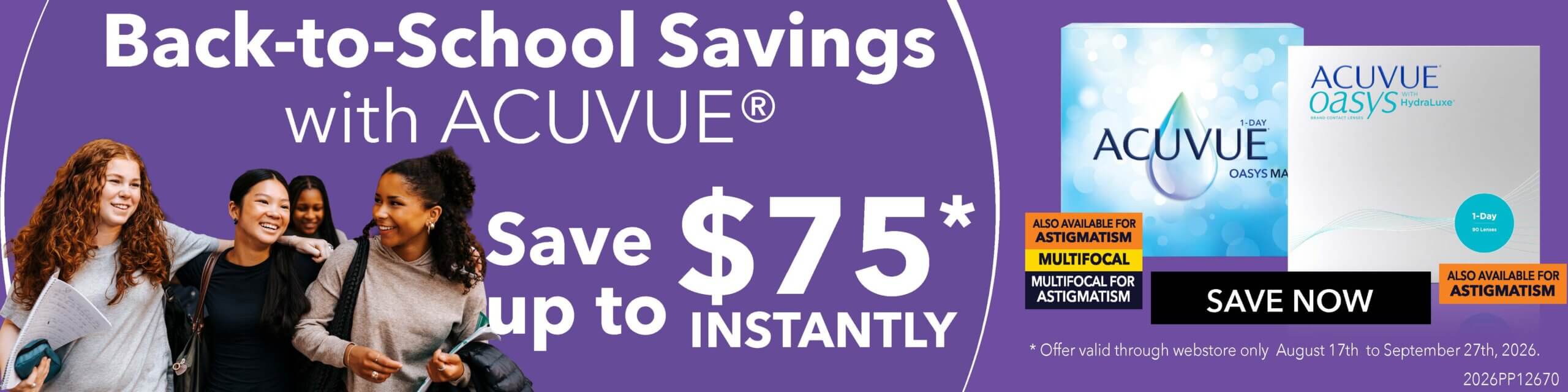 acuvue instant savings promo until June 30 2026 kodak lens vision centres eyetrust eyecare